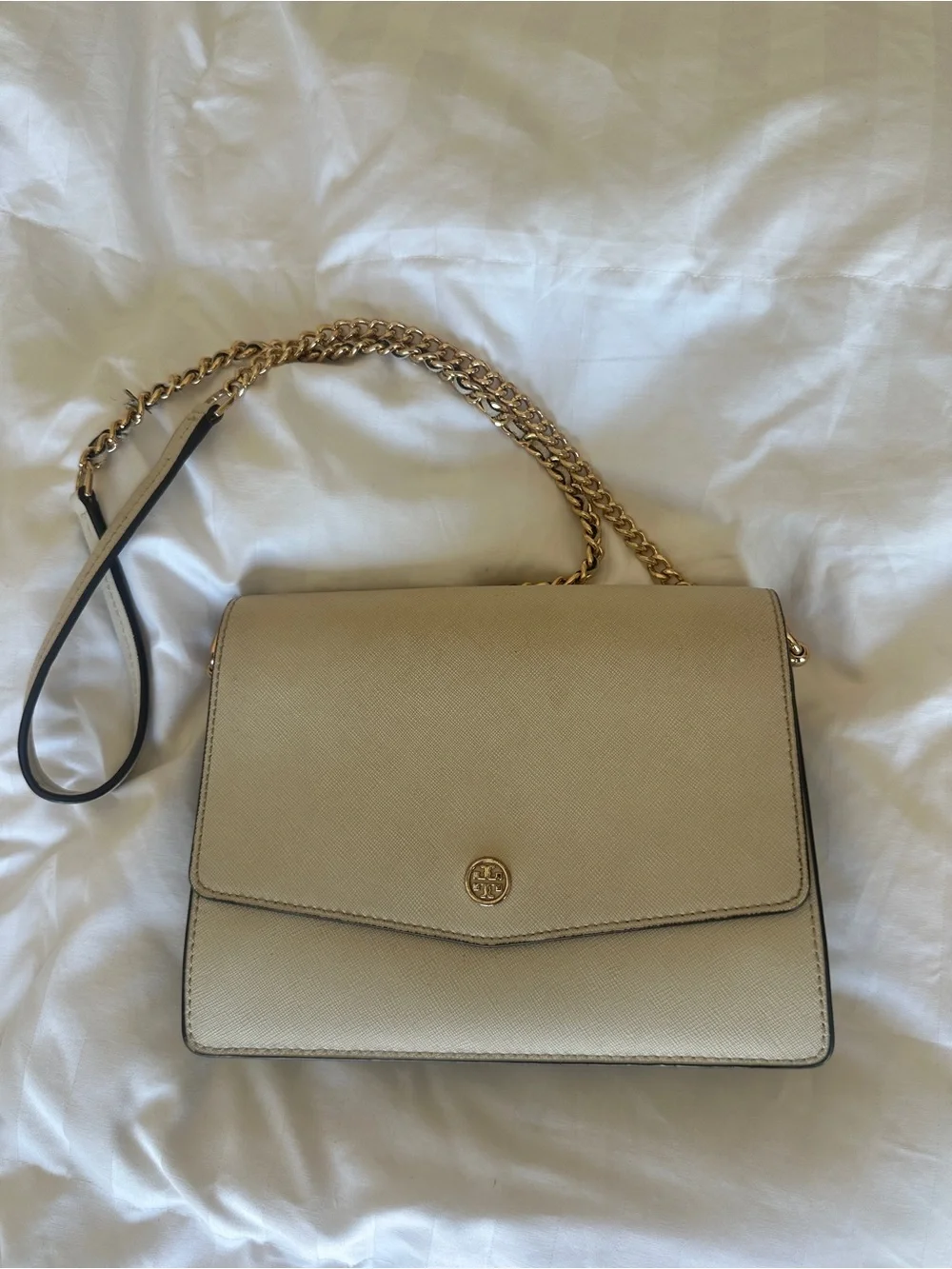 Tory Burch -  Robinson Small Chain Shoulder Bag in Cream